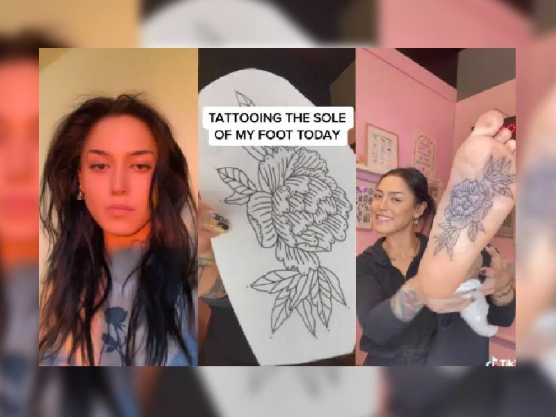 TikTok: Tatuadora recibe propuestas luego de tatuarse su propio pie