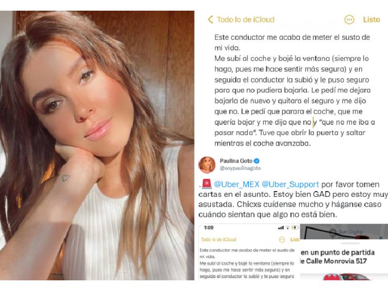 Denuncia Paulina Goto el intento de secuestro por parte de un Uber