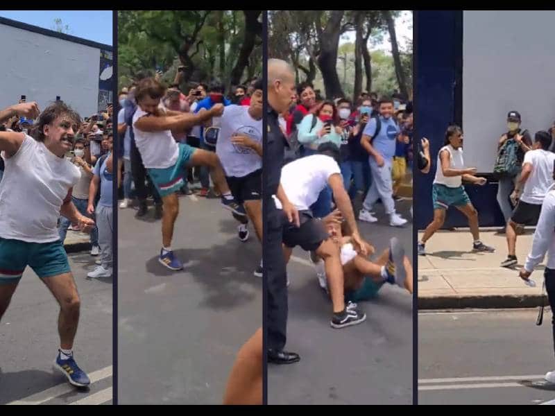 VIDEO_ “Quiere llorar”_ Profesor del Poli reta a golpes a alumno en vía pública y con público