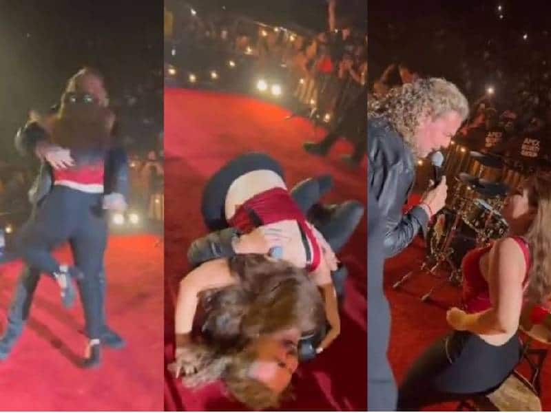 Fher de Maná es «tacleado» por una fan en pleno concierto