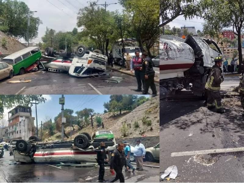 Pipa se queda sin frenos y embistió a ocho autos en CDMX