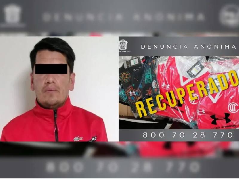 Detienen a presunto ladrón de las playeras oficiales del Toluca