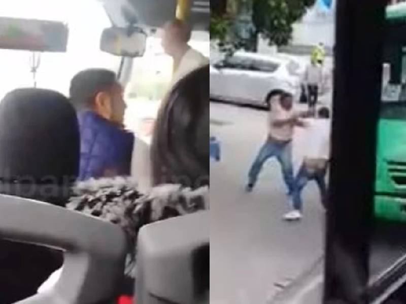 VIDEO. Microbuseros se pelean por el pasaje en calles de la alcaldía Tlalpan