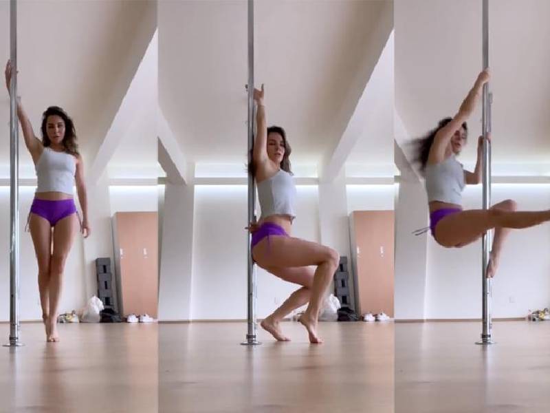 Martha Higareda presume su baile en pole dance