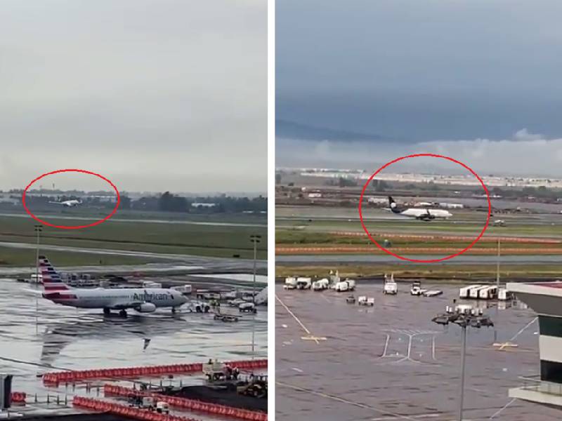 Video_ Avión de Aeroméxico aterriza de emergencia por incendio en turbina