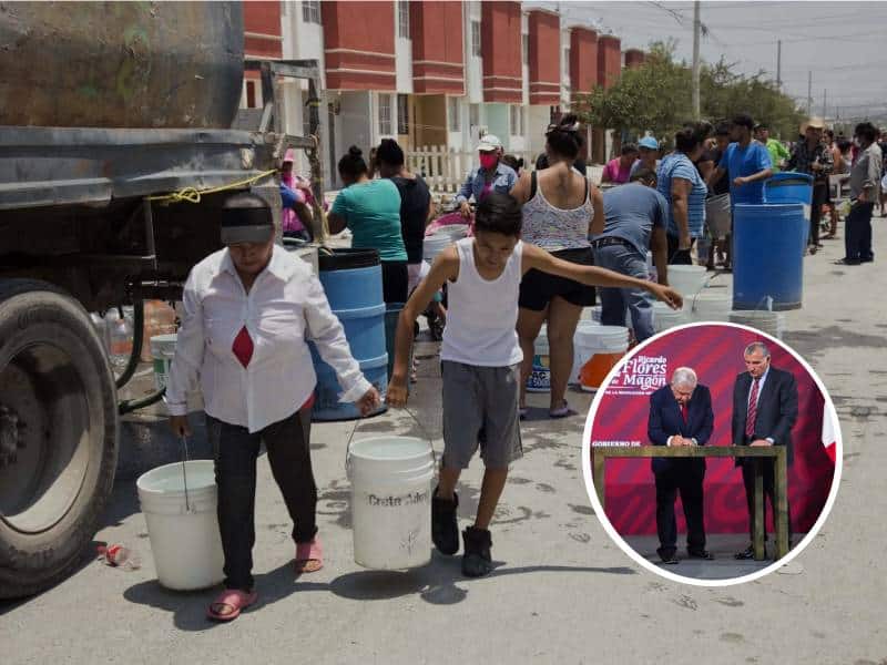 AMLO firma decreto para garantizar agua 10 años en Monterrey, NL