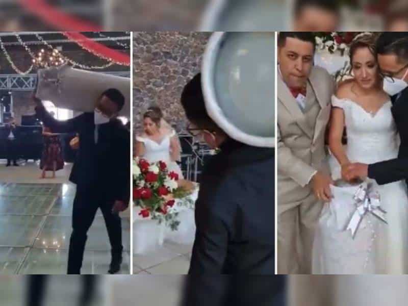 VIDEO: Padrino regala un tanque de gas a los novios y se hace viral