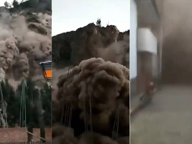 VIDEO_ Captan derrumbe de un cerro en Perú; sepultó al menos 50 casas