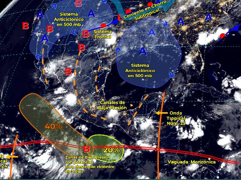 Onda tropical interaccionará con canal de baja presión