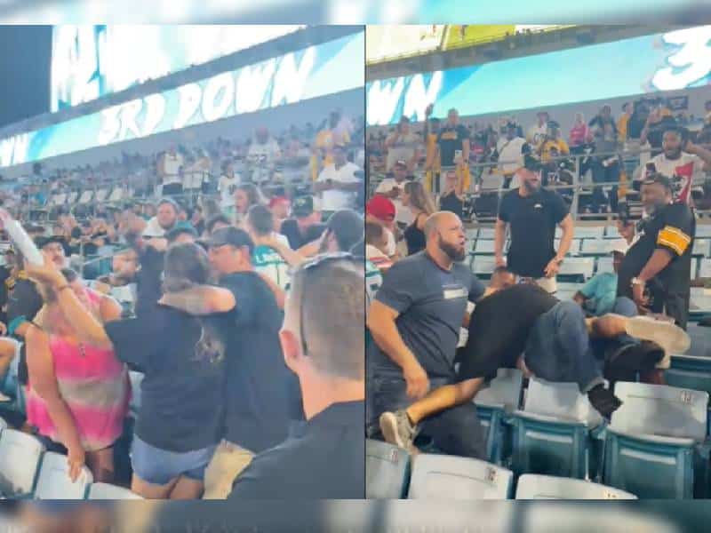 Aficionados pelean en pleno partido de Jaguars vs Steelers