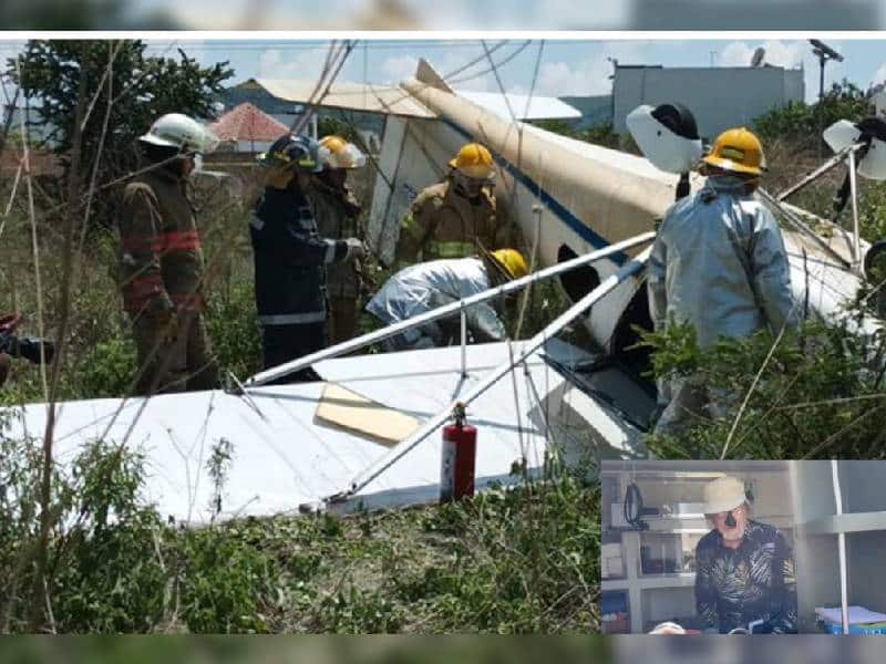 Cae avioneta en Morelos y piloto alemán vive para contarlo