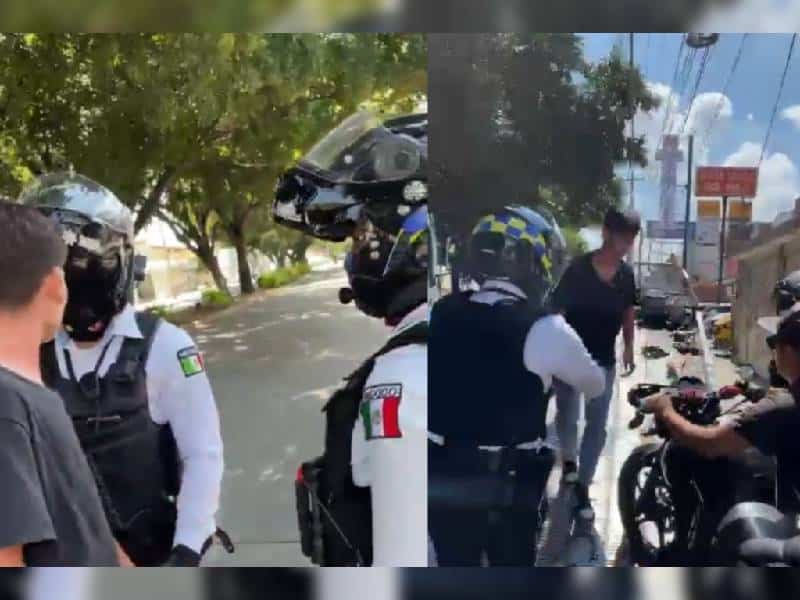 Video. «No te la puedes llevar!»: policías quitan moto a un conductor en Jalisco