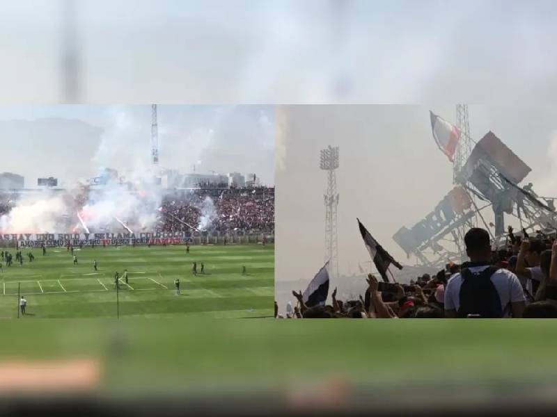 Video. ¡Dramático! Así colapsó la tribuna del estadio del Colo-Colo