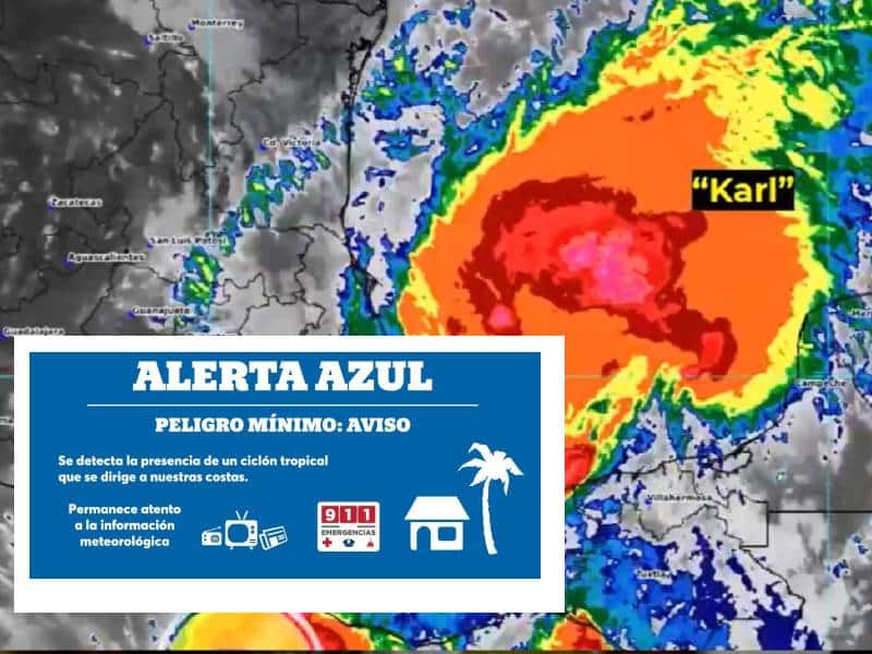 Campeche, en alerta azul por tormenta tropical Karl