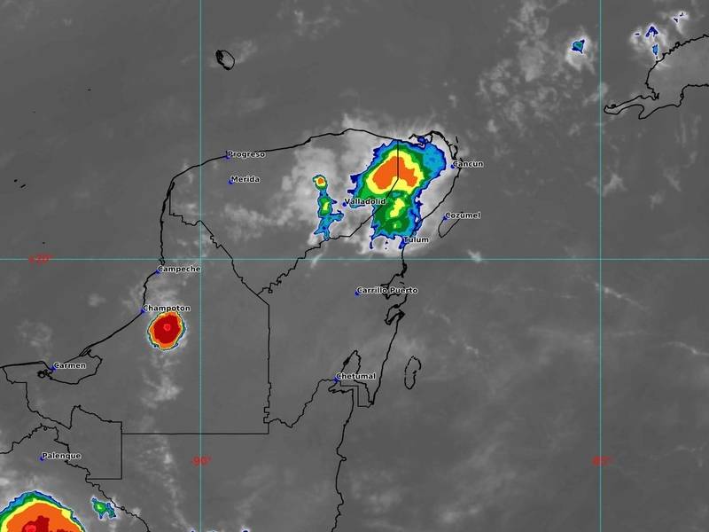 Frente frío 5 ocasionará lluvias y chubascos en la Península de Yucatán