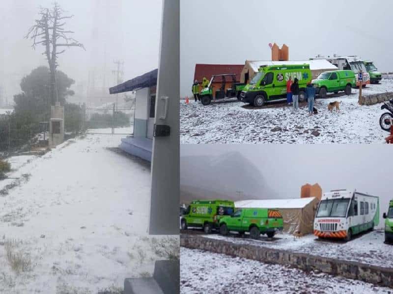 ¡Se viste de blanco en Navidad! Se registra caída de nieve en el Nevado de Toluca