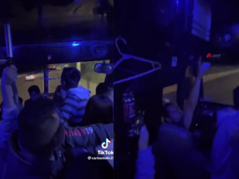 Video. Pasajeros de un microbús cantan “Se Que Es Tarde Ya”; Inspector busca al conductor