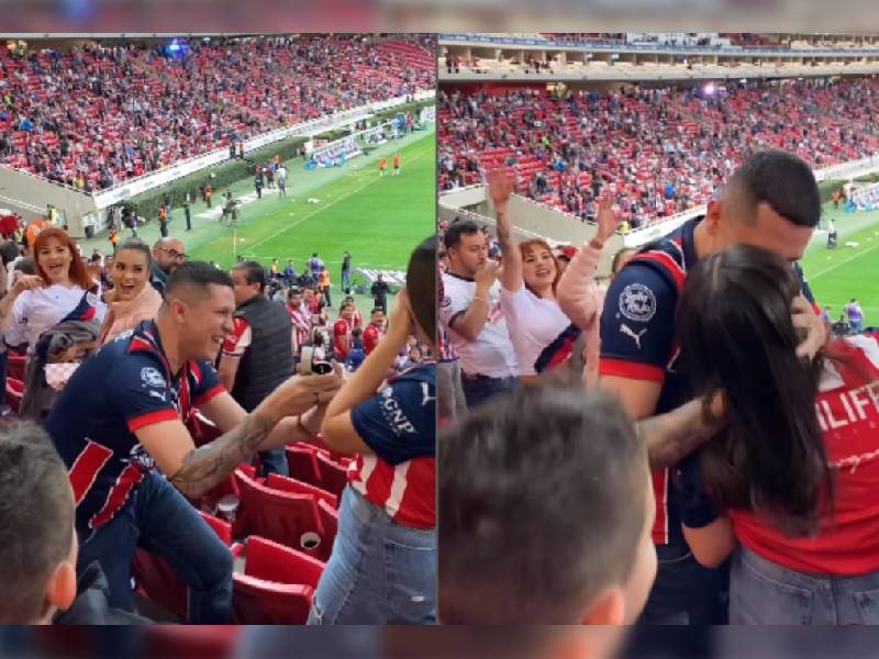 ¡Viva el amor! Aficionado de las Chivas le pide matrimonio a su pareja en el Akron