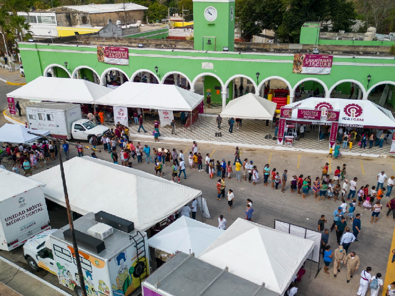 Caravana del Jaguar lleva servicios a familias de Hecelhakán