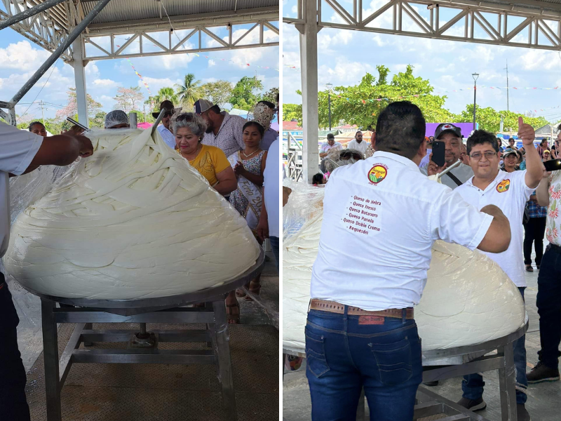 Chekubul crea el queso de hebra más grande de México