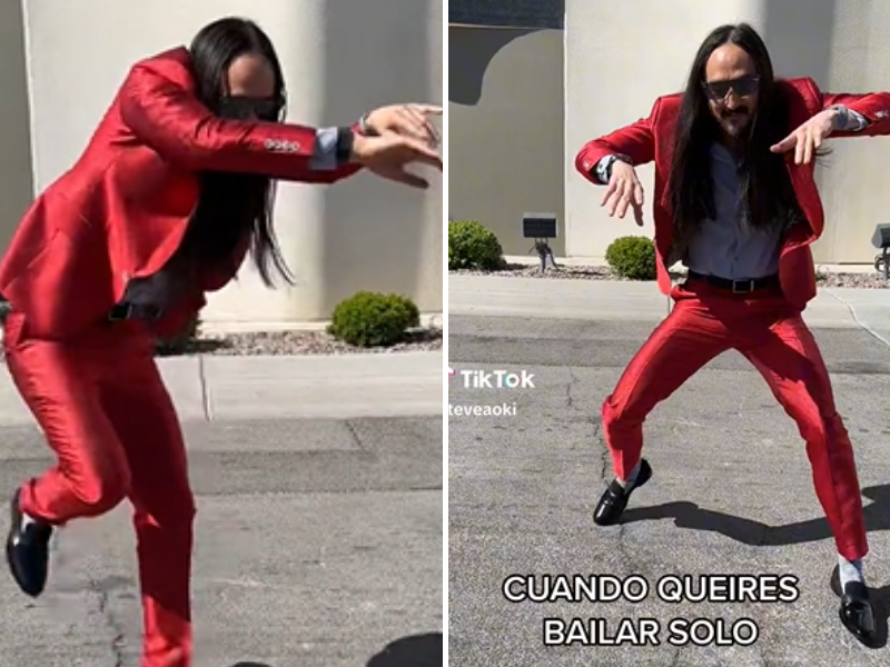 ¡Se puso bélico! Steve Aoki bailó al ritmo de Peso Pluma