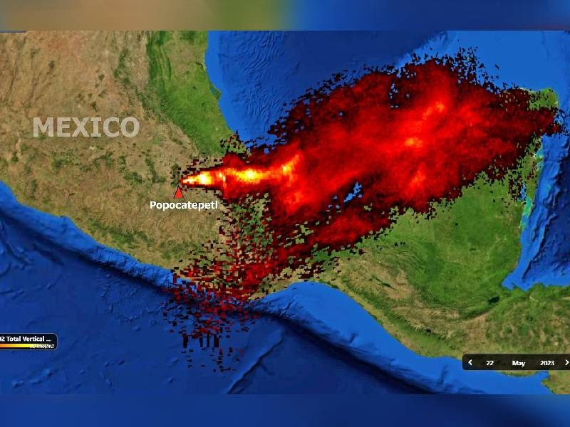 Alerta: Dióxido de Azufre del Popocatépetl alcanza a la Península de Yucatán