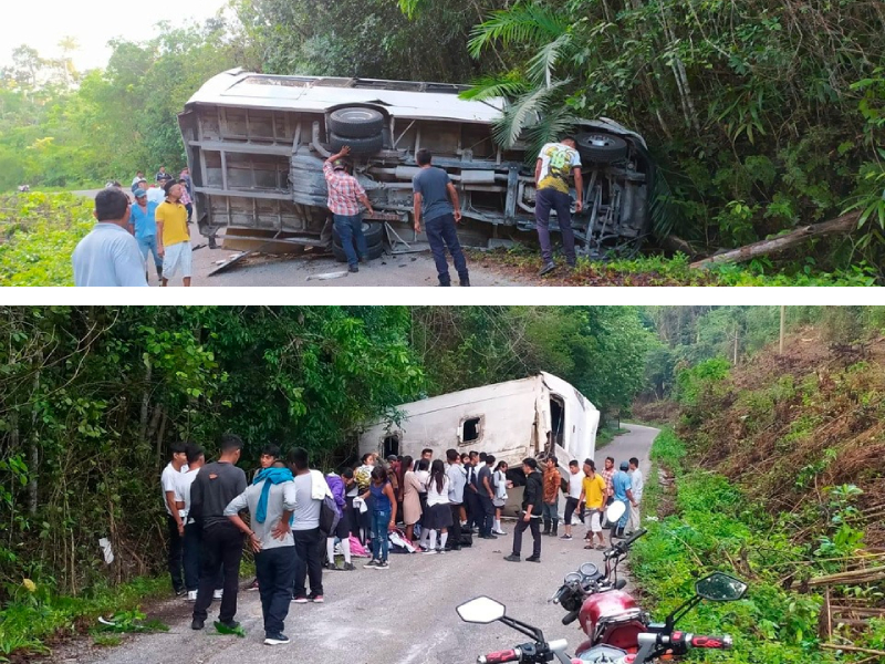 Menores dados de alta tras accidente en la Zona Limítrofe entre Q.Roo y Campeche