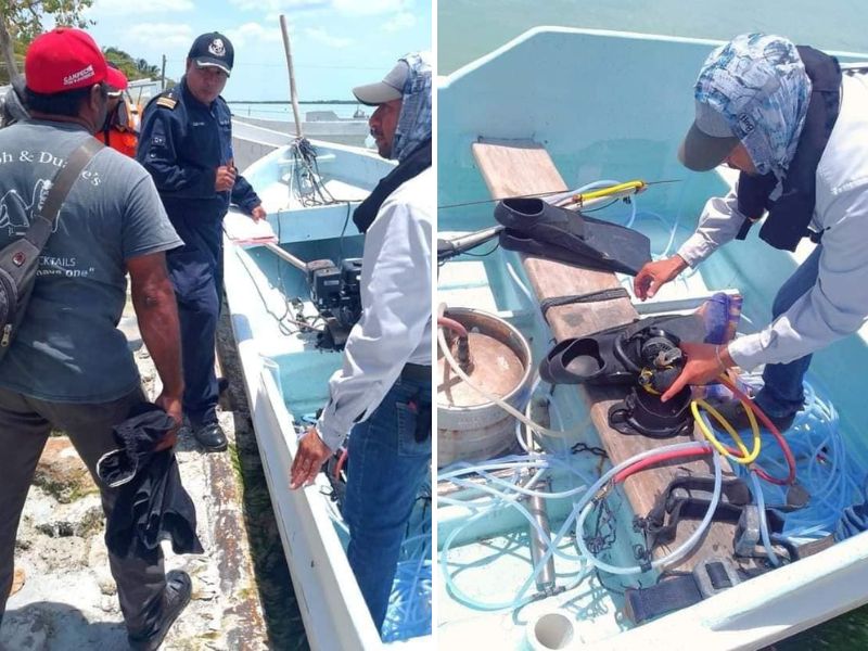 Detienen embarcación ilegal en Sabancuy con 190 kilos de especies marinas