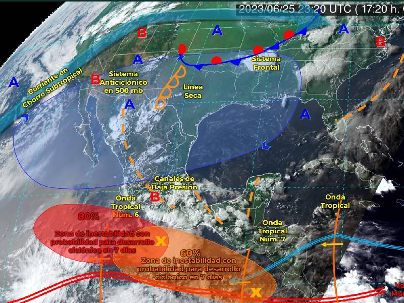 Habrá un canal de baja presión en el sureste del país