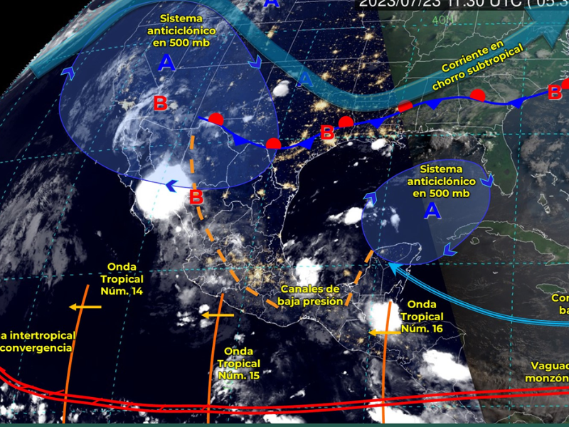 Onda tropical número 16 se desplazará al sur de la Península de YucatánOnda tropical número 16 se desplazará al sur de la Península de Yucatán