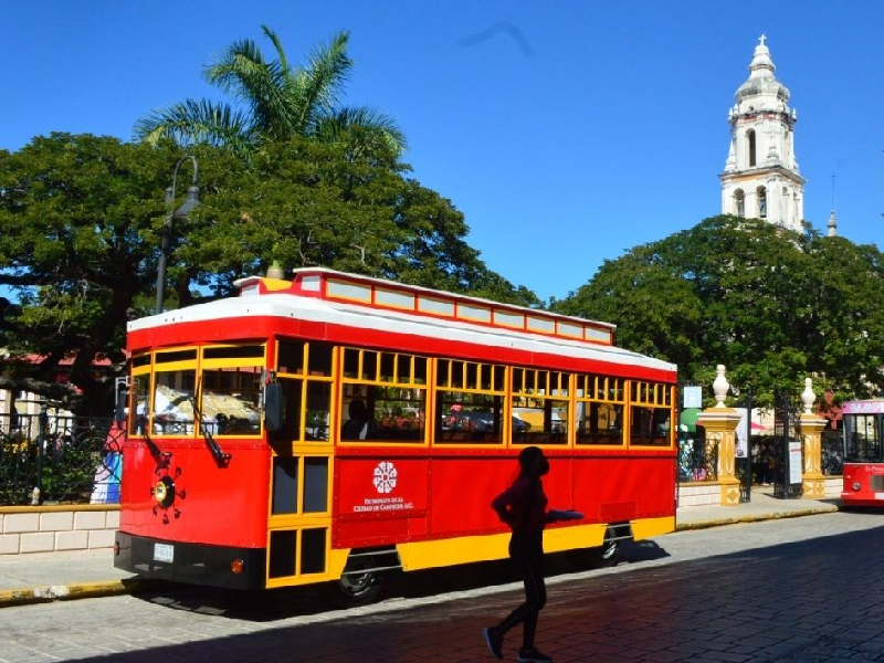 Listas las tranvías de Campeche para atender a visitantes