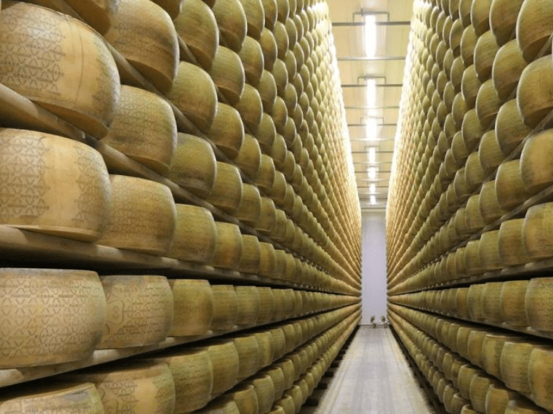 Empresario italiano muere al ser aplastado por 25 mil quesos Grana Padano