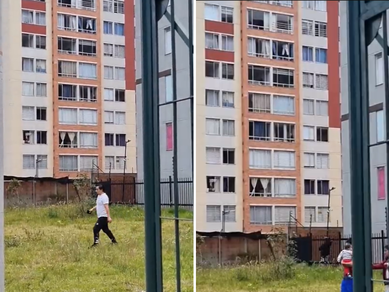 Mujer se avienta de un edificio durante sismo en Colombia