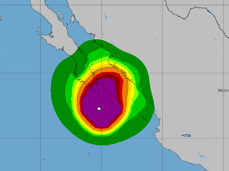 Huracán Norma, de categoría 2, tocará tierra este sábado en Baja California Sur