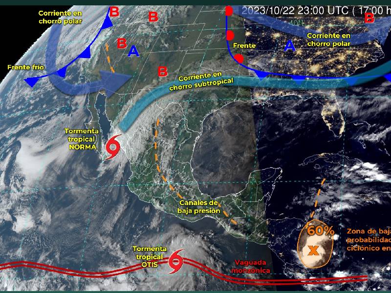 Canal de baja presión generará lluvias en la Península